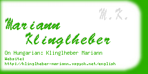 mariann klinglheber business card